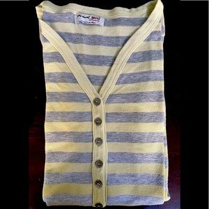 Michael Stars striped Henley T-shirt